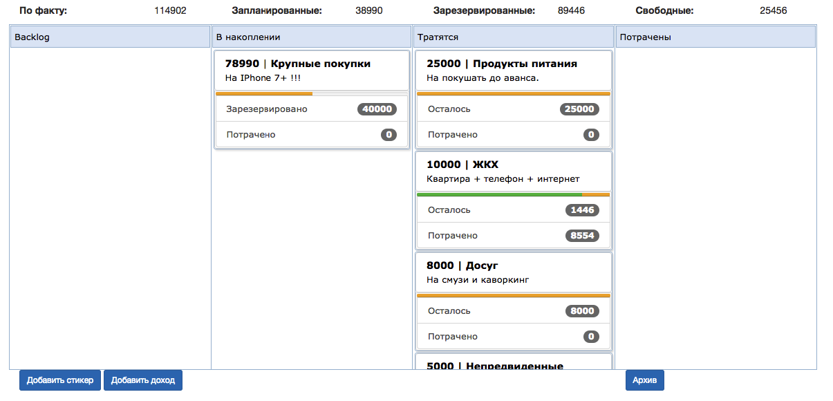 Стикер расходов по ЖКХ